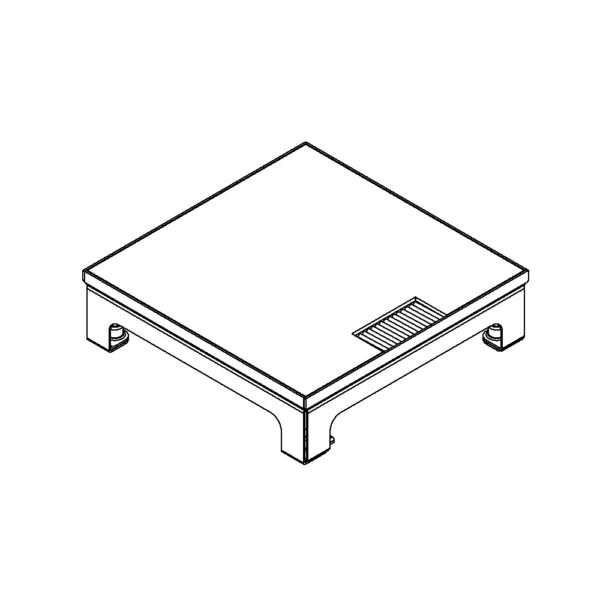 Produktbild UBD 217 163  -  Schwerlast-Unterflur-Bodendose UBD 210 small inkl. belegtem Deckel aus Chromstahl, geschliffen, und 1 Bürstena.